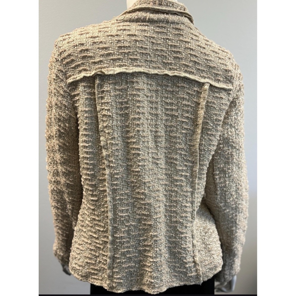 Cabi‎ Women Beige Textured Boucle Blazer Double Breasted Snap Jacket Size M - Picture 5 of 11